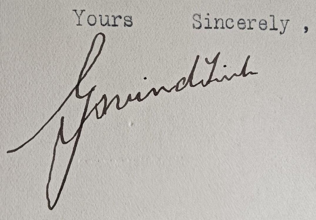 Datia State India 1941 crested letter signed MAHARAJA Govind Singh