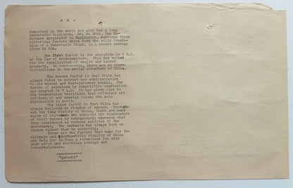 AOP India WW2 National War Front leaflet CHURCHILL PRAISES CHINA'S DEMOCRACY