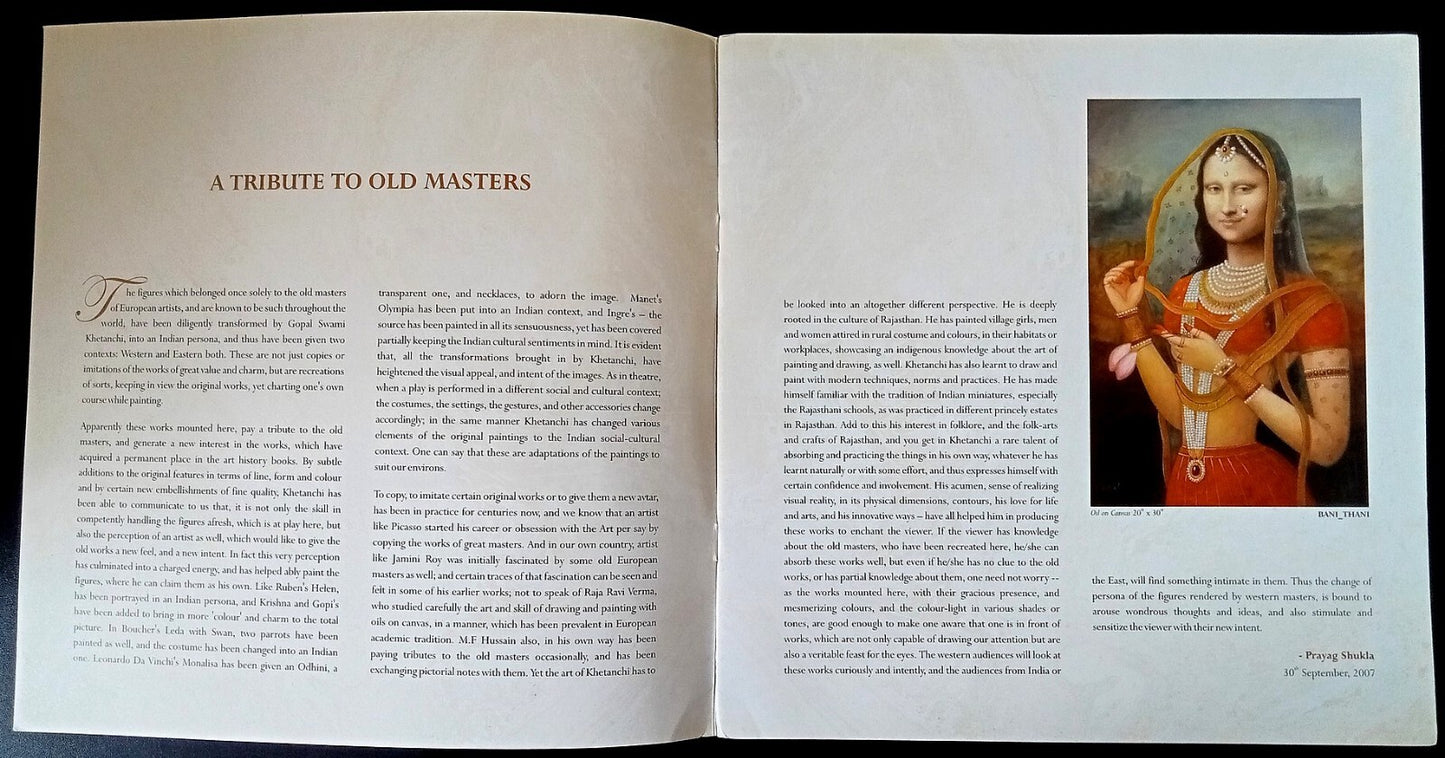 (AOP) A TRIBUTE TO THE MASTERS Mona Lisa & other classics with Indian faces