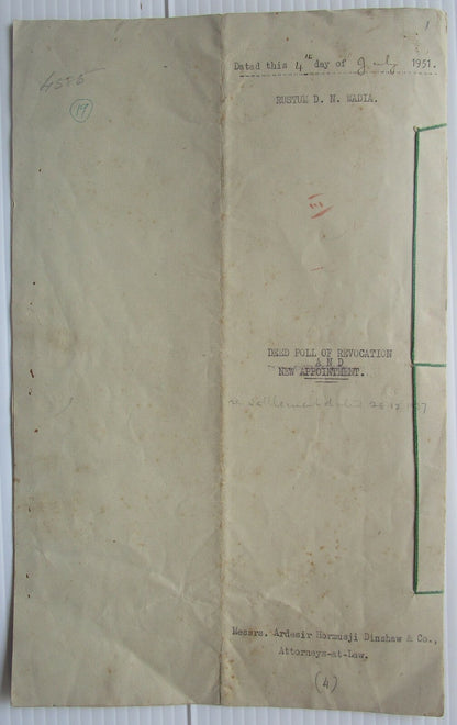 India 1951 document signed D N Wadia Geologist with KGVI 50R etc.