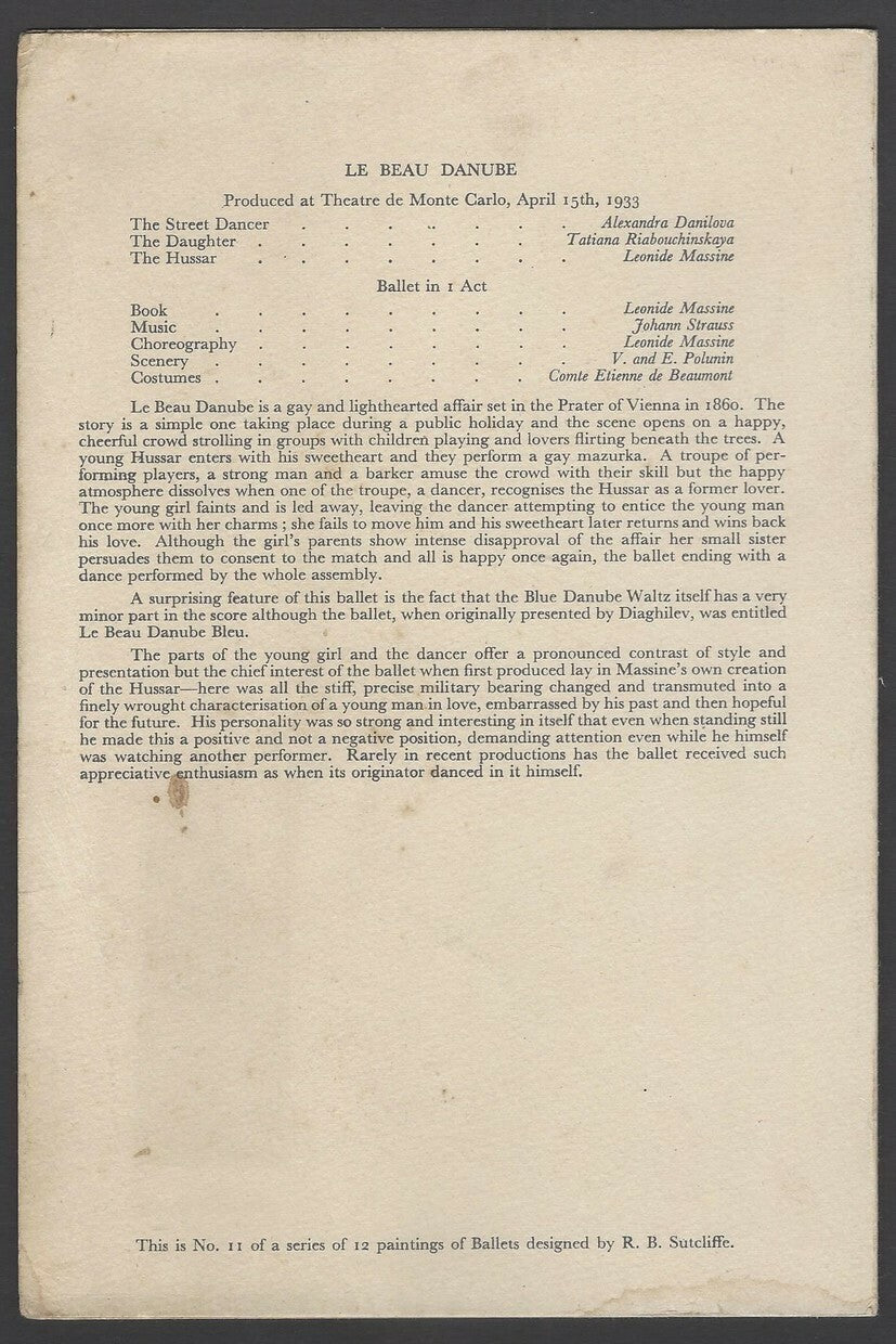 B.I. British India Line Ballets menu cards (4)