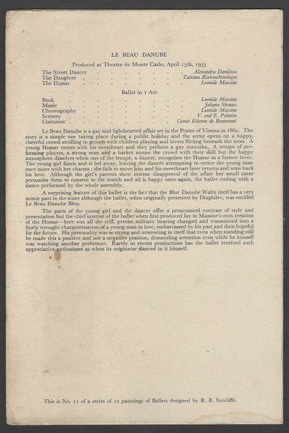B.I. British India Line Ballets menu cards (4)