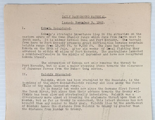 India Natl War Front 1942 pamphlet Allied Offensive on the EL Alamein Front 4pgs
