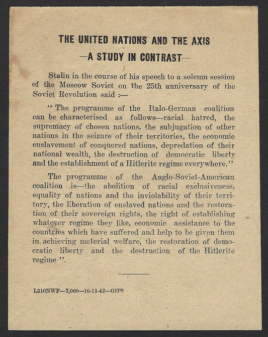 WW2 BEHIND THE HEADLINES 3 Feb 1943 War weekly GOI Press Simla India