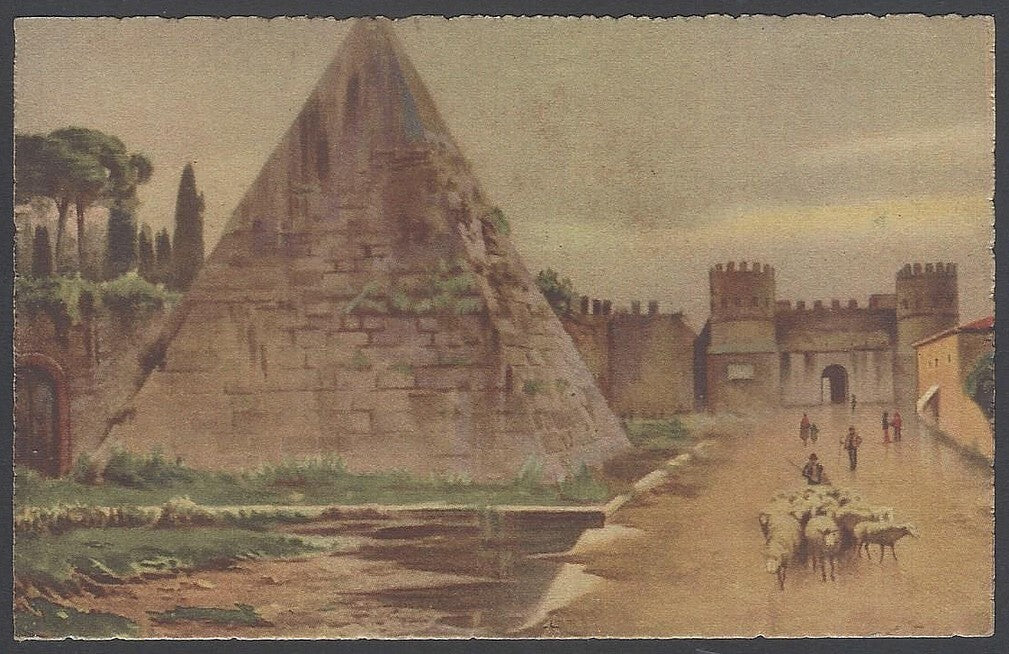 AOP Italy vintage postcard with Servello advertisement in hindi for India 