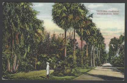 AOP India vintage postcard Victoria Gardens Hyderabad, Sind 