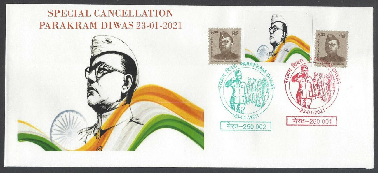 AOP India 2021 Netaji Jayanti Subhas Chandra Bose special cover with label