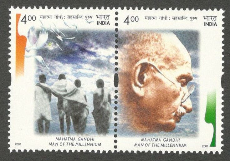 AOP India 2009 Mahatma Gandhi se-tenant pair MNH