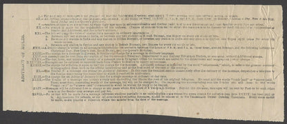 India 1877 OFFICIAL telegraph receipt with QV 1R Die 2 used OOJEIN to Mundsore