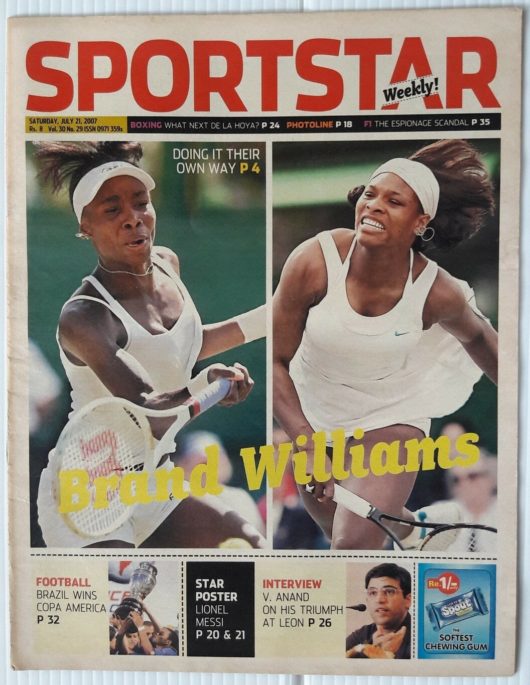 India Sportstar 2006-11 TENNIS cover issues 10” X 13” (5)