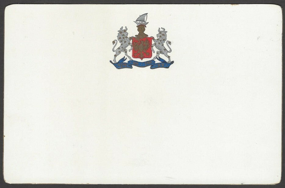 India Bhavnagar The Jasvantsinghji Dispensary 1940s View Card with state crest