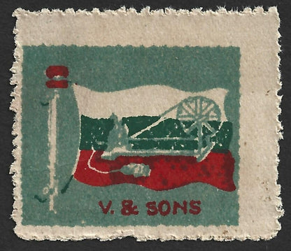 AOP India pre-1947 Gandhi, Charkha, Flag under the radar company label