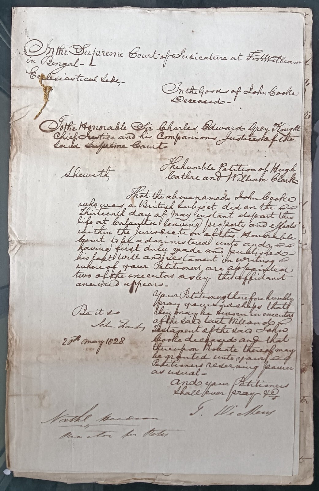 India King George IV 1828 Fort William, Calcutta 6 page document