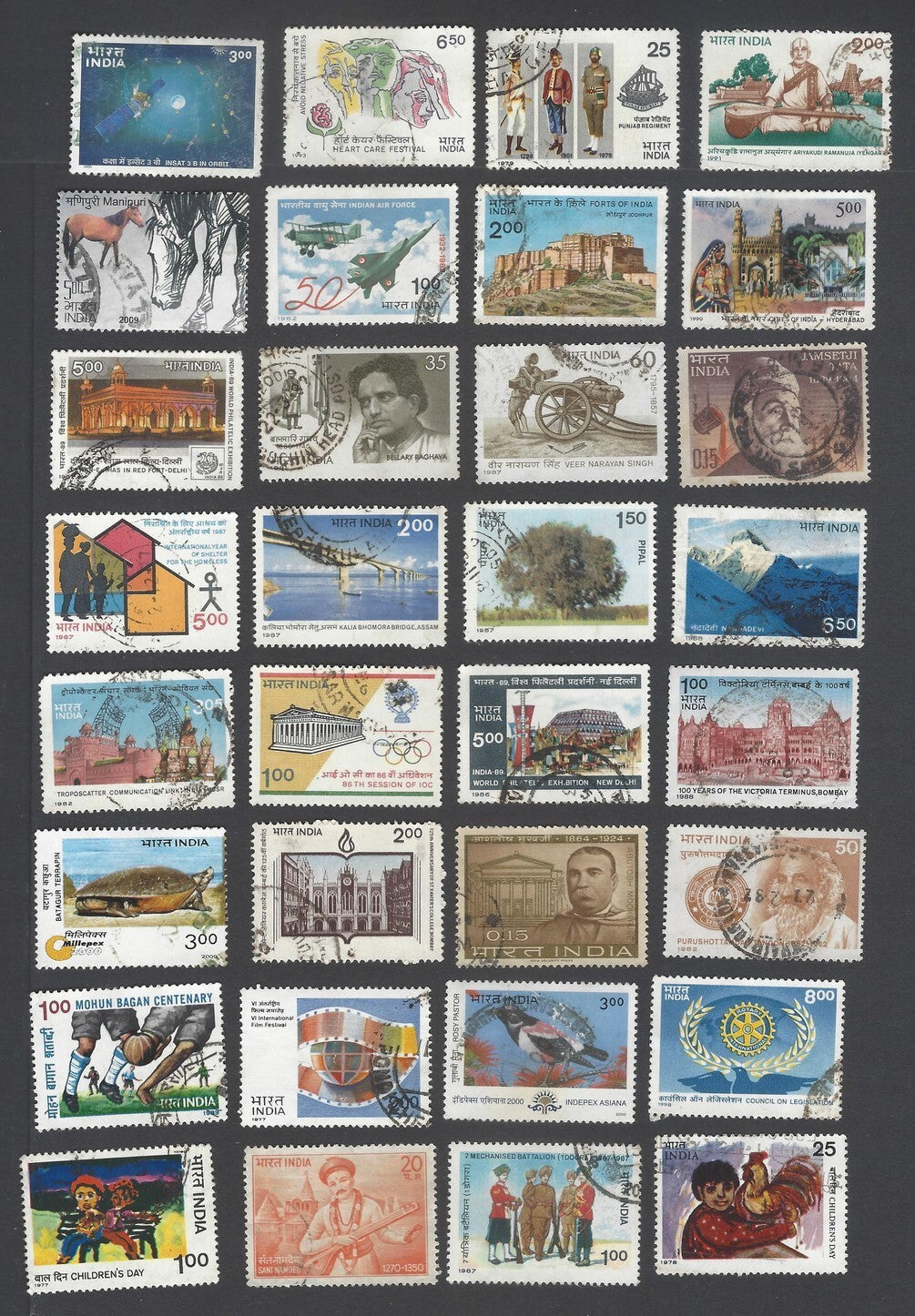 AOP India collection of large 1000+ different commemorative stamps
