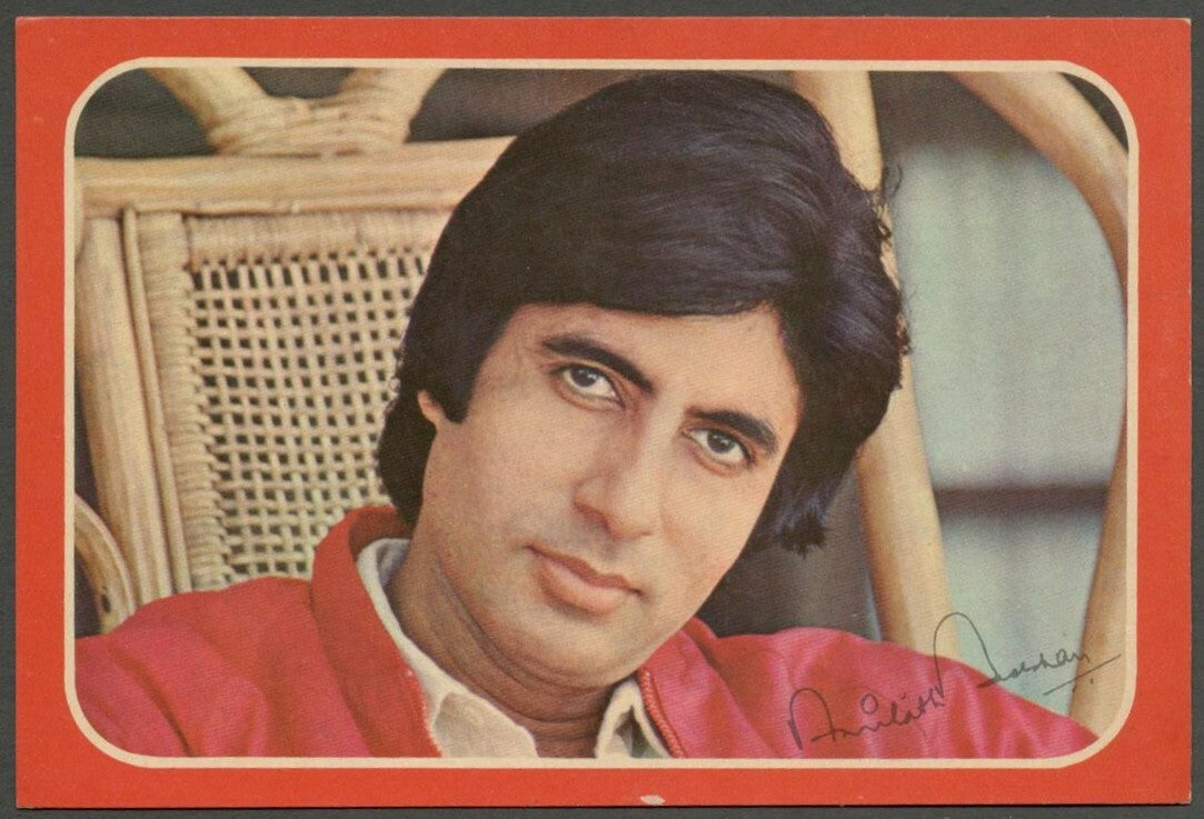 India Bollywood vintage postcard facsimile signature AMITABH BACHCHAN ELAR 533