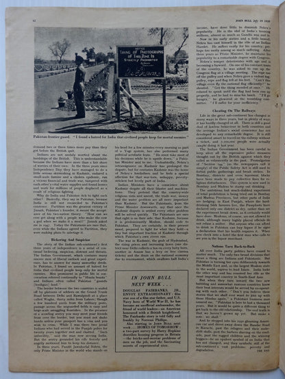 JOHN BULL 29 July 1950 – I VISIT THE NEW INDIA – illuminating perspective