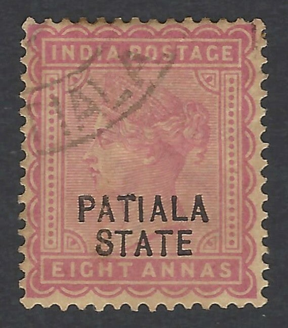 India Patiala State QV 1891-6 8a dull mauve used SG 25 UNPRICED