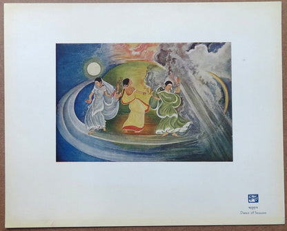 Dance of Seasons by Kanu Desai vintage Art Print India