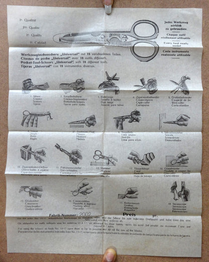 India advertisement envelope for MAGIC SCISSORS with instruction sheet