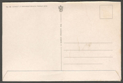 AOP India GOA vintage postcard Sunset at Miramar Beach, Panaji