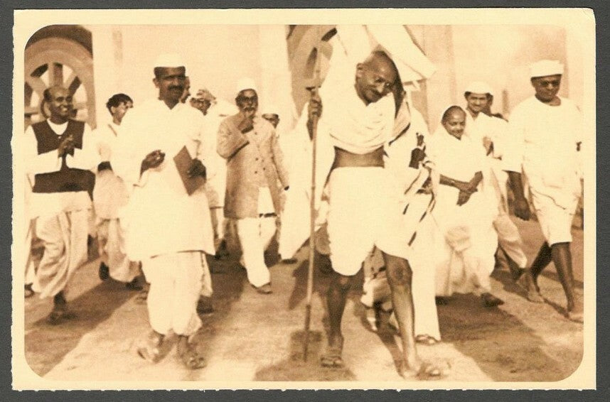 AOP India full back pictorial 50p Gandhi postal card GANDHI 