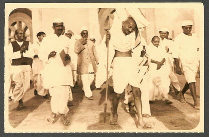 AOP India full back pictorial 50p Gandhi postal card GANDHI 