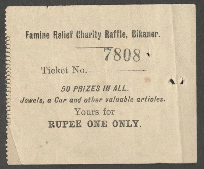 AOPIMT India Famine Relief Charity Raffle, Bikaner coupon