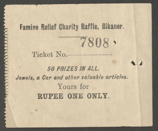 AOPIMT India Famine Relief Charity Raffle, Bikaner coupon