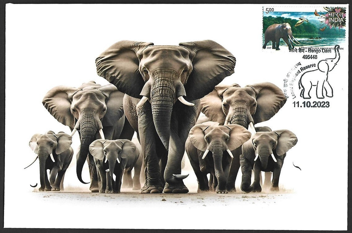 India 2023 LEMRU ELEPHANT RESERVE Special covers (5)