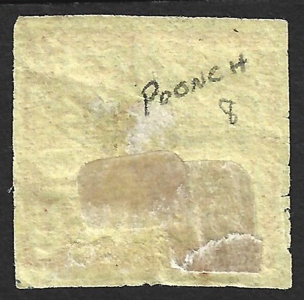 India POONCH STATE 1885-94 1/2a red/yellow wove batonne unused. SG 28 £27