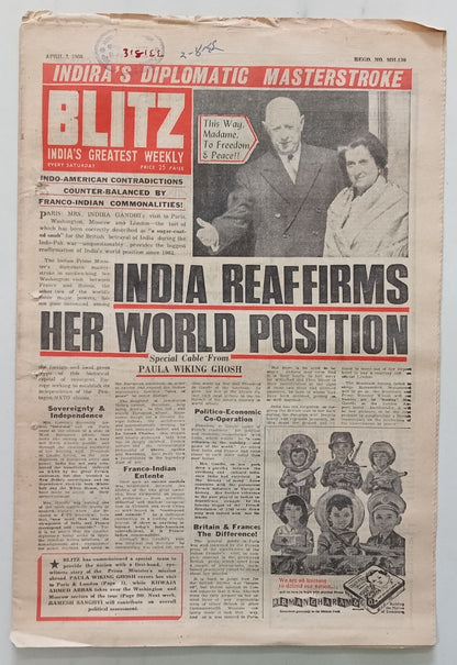 AOP India BLITZ 2 April 1966 INDIA REAFFIRMS HER WORLD POSITION (R )
