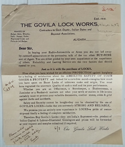 AOP India The Govila Lock Works Selling the Experience not only the product