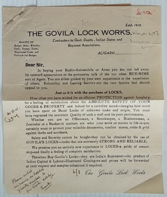 AOP India The Govila Lock Works Selling the Experience not only the product
