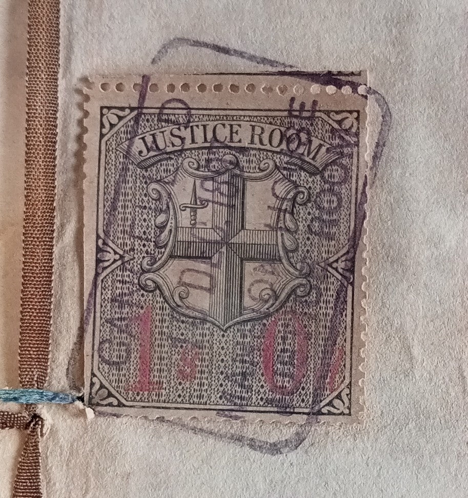 GB Mayors Court & Justice Room (2) & India QV SP Adh 5R on 1898 document zaz