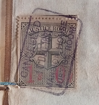 GB Mayors Court & Justice Room (2) & India QV SP Adh 5R on 1898 document zaz