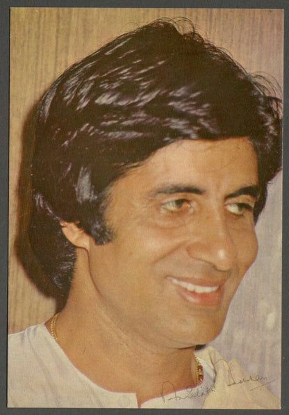 India Bollywood vintage postcard facsimile signature AMITABH BACHCHAN ELAR 515