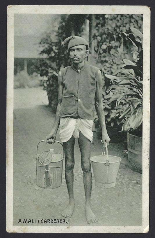 India A MALI (GARDNER) vintage real photo postcard