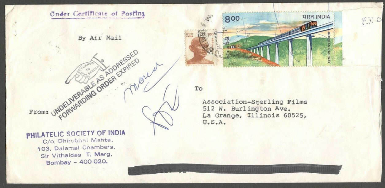 AOP India RTS Returned To Sender recent covers (9)