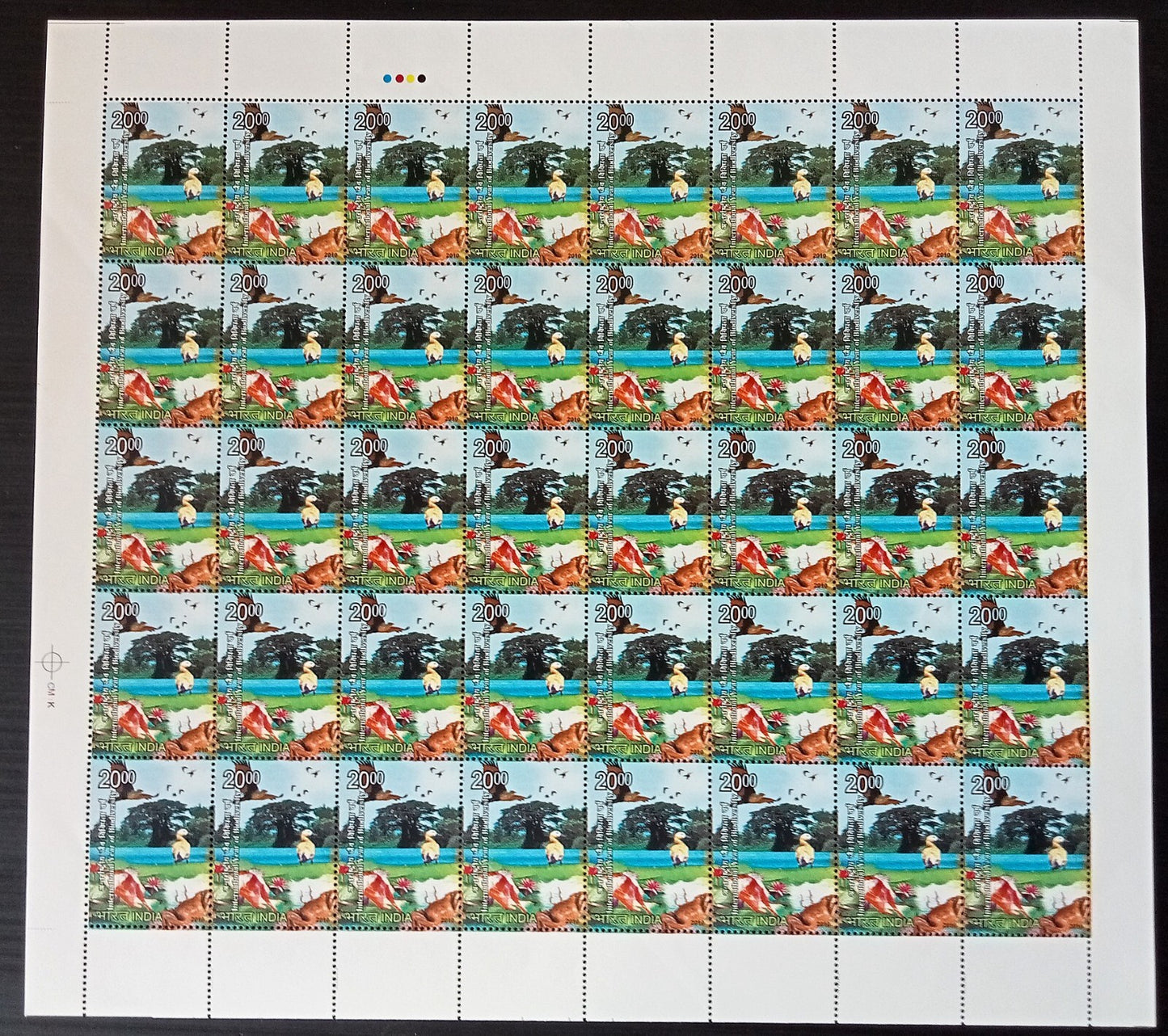 India 2010 International Year of Biodiversity set of 2 sheets of 40 MNH