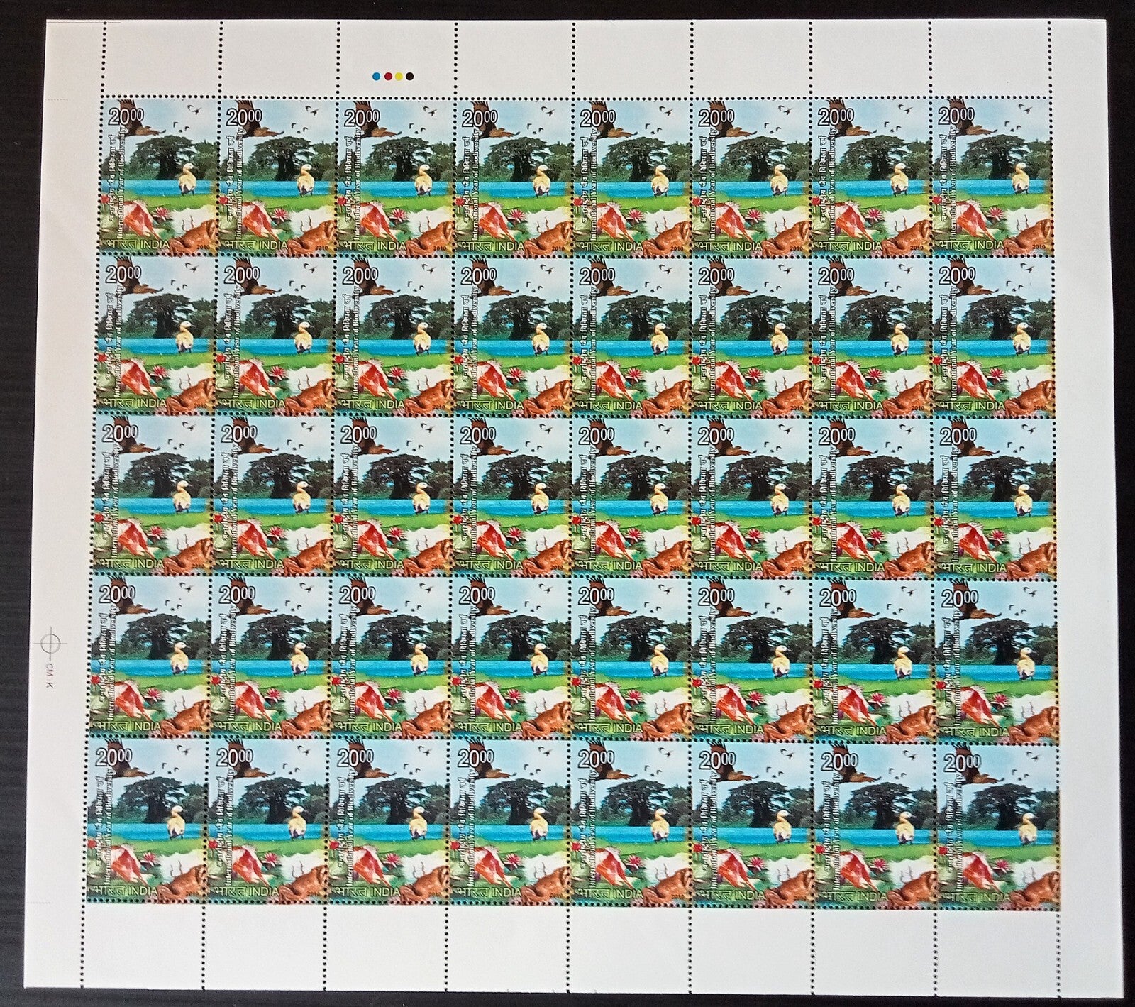India 2010 International Year of Biodiversity set of 2 sheets of 40 MNH