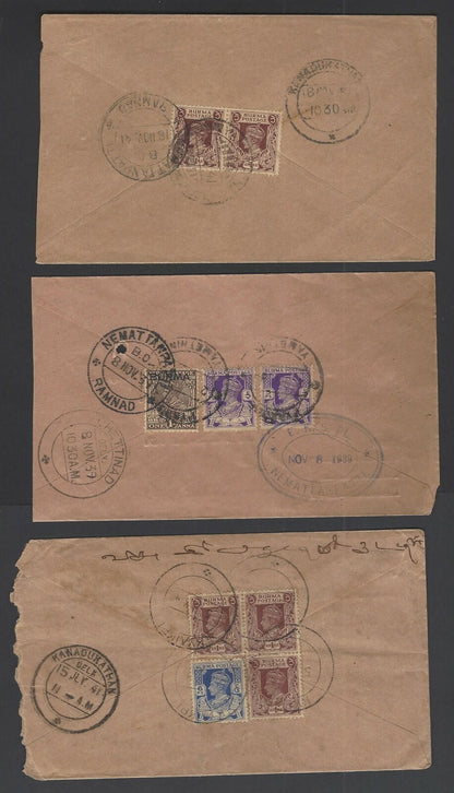 Burma WW2 1939-41 censored covers to India (3)