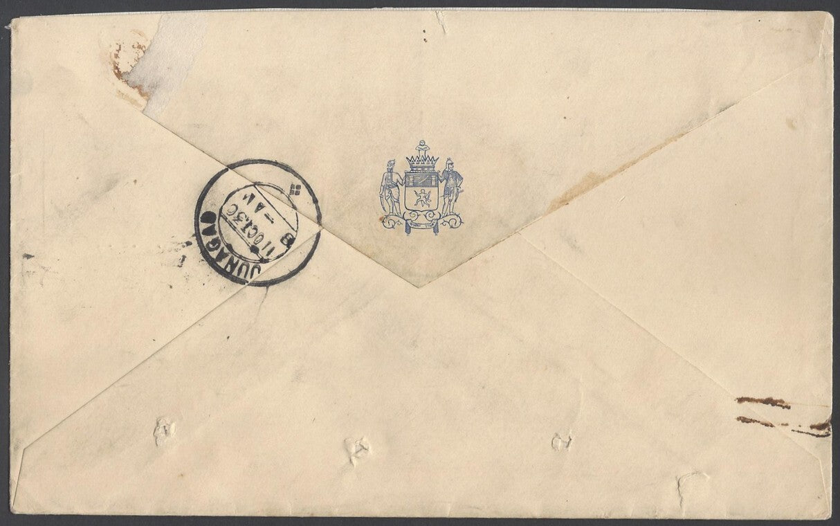 AOP India crested cover DHOLPUR STATE used 1930 to Nawab of Junagadh