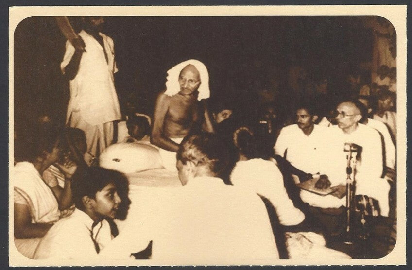 AOP India full back pictorial 50p Gandhi postal card GANDHI 