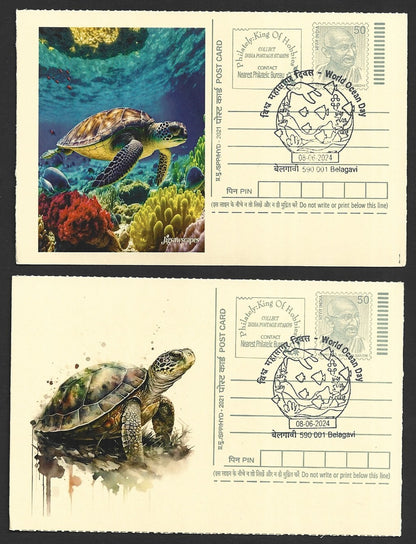 India 2024 World Ocean Day cards TORTOISE (11)
