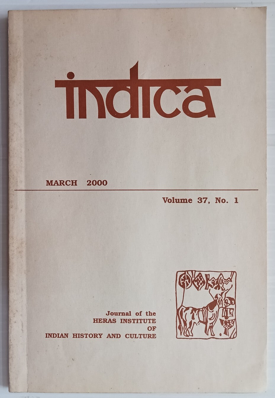 AOP India Indica Heras Institute of Indian History & Culture Journal 2000