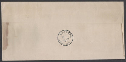 AOP AIR INDIA 1968 Bombay - Entebbe, Uganda & return FFC First Flight covers (2)