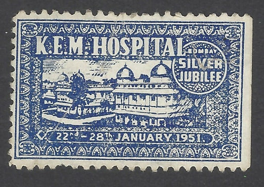 AOP India KEM Hospital 1951 Silver Jubilee 2a label 