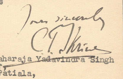 India 1927 crested letter re: Feudal State Rulers right to decline joining India