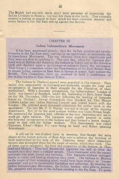 AOP INDIAN INDEPENDENCE MOVEMENT IN EAST ASIA by Prov Govt of Free India BOSE