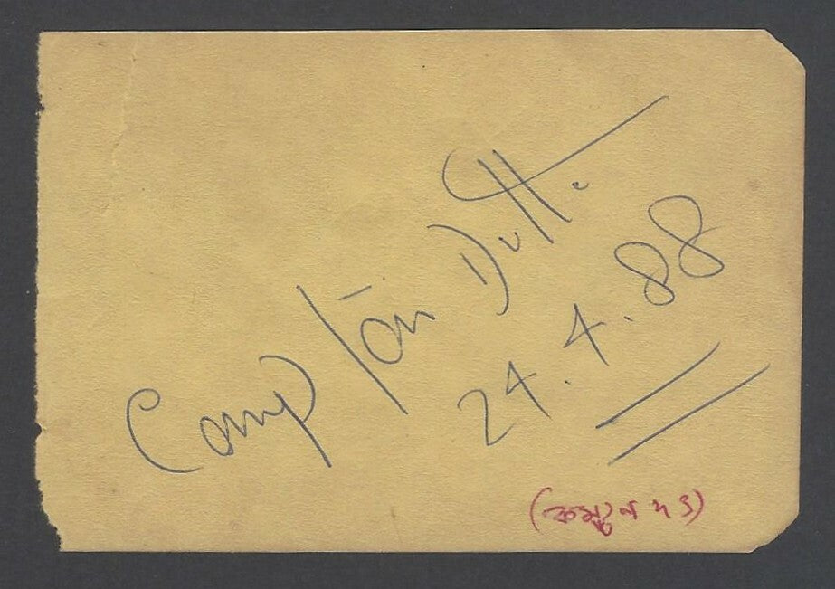 AOP COMPTON DUTTA Footballer signed autograph book page India